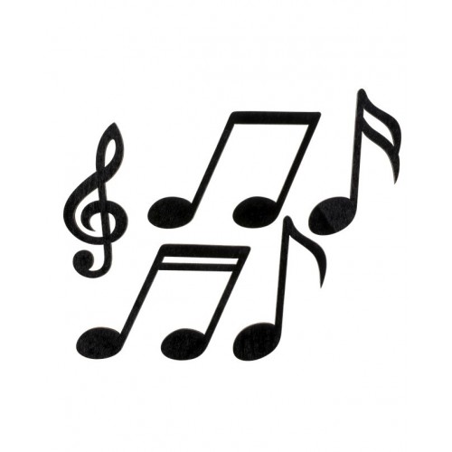 10 MINI SILUETA CONFETI NOTAS MUSICALES