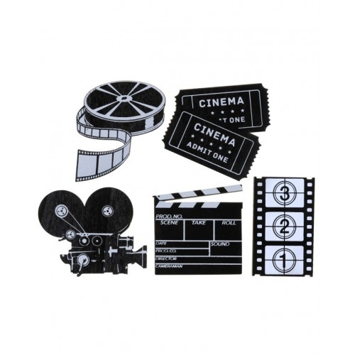 10 MINI SILUETA CONFETI MADER CINE 5CM