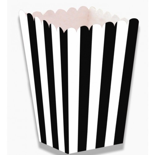 CAJA P/PALOMITAS ALTA RAYAS NEGRA 12CM