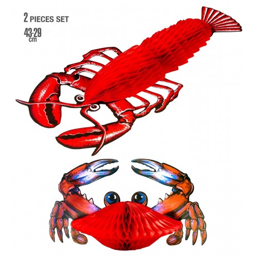 SET LANGOSTA CANGREJO NIDO ABEJA 29/43CM