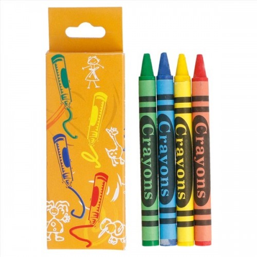 CAJITA 4 LAPICES COLORES CERA 9X3,4X1CM