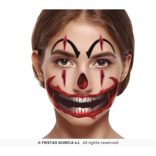 TATUAJE CARA PAYASO DIABOLICO