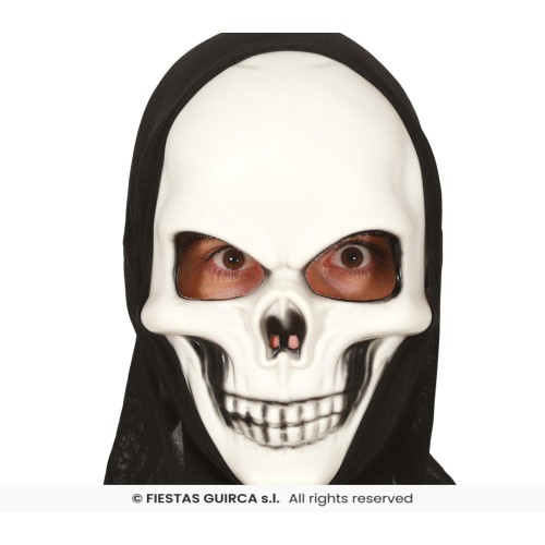 MASCARA ADULTO CALAVERA C/CAPUCHA TELA