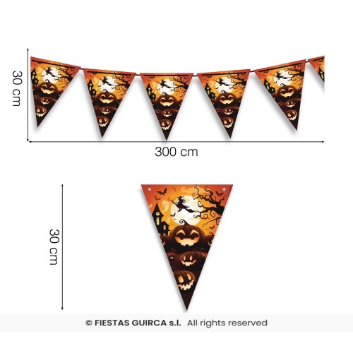 GUIRNALDA PAPEL CALABAZA/BRUJA 3MT