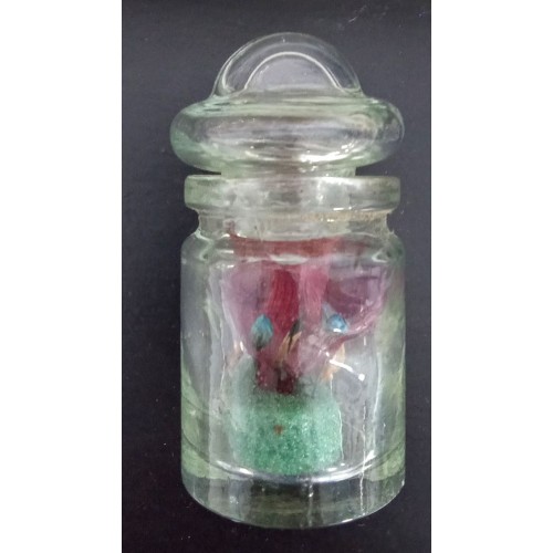 BOTE CRISTAL CON TAPA FLOR INTERIOR 7CM