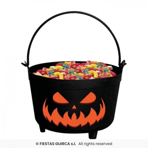 CALDERO NEGRO CALABAZA 24X23X15CM