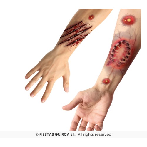 TATUAJE ADHESIVO HERIDA MORDISCO