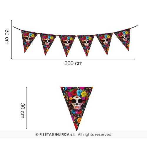 GUIRNALDA PAPEL CATRINA 3MT 20X30CM