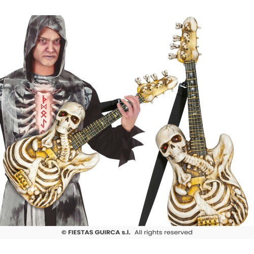 GUITARRA ESQUELETO C/LUZ Y SONIDO 58CM