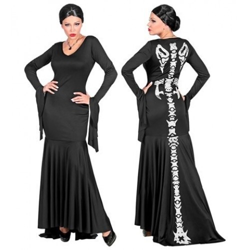 DISFRAZ T-M VESTIDO NEGRO ESQUELETO