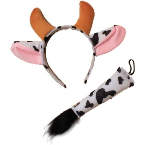SET DIADEMA COLA VACA