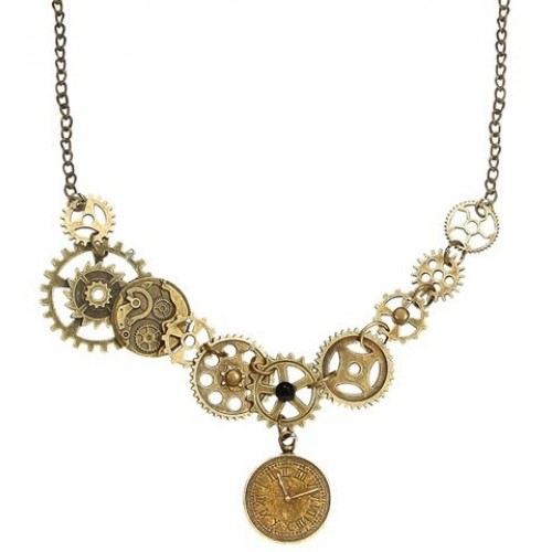 COLLAR ENGRANAJE STEAMPUNK ORO