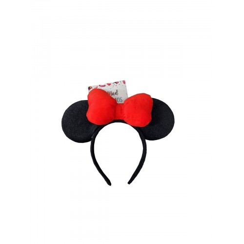 DIADEMA OREJAS LAZO ROJO MINI