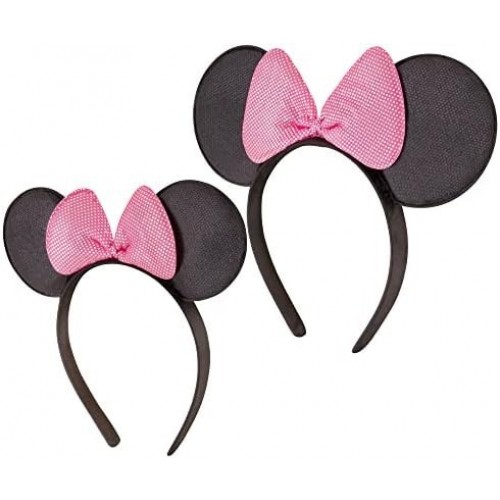 DIADEMA OREJAS LAZO ROSA MINI