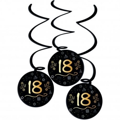 3 TIRAS ESPIRAL NEGRO ORO 18 AÑOS 60CM