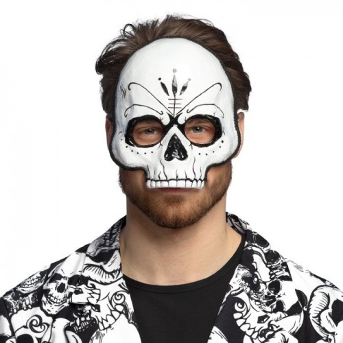 MEDIA MASCARA CALAVERA DIA DE MUERTOS