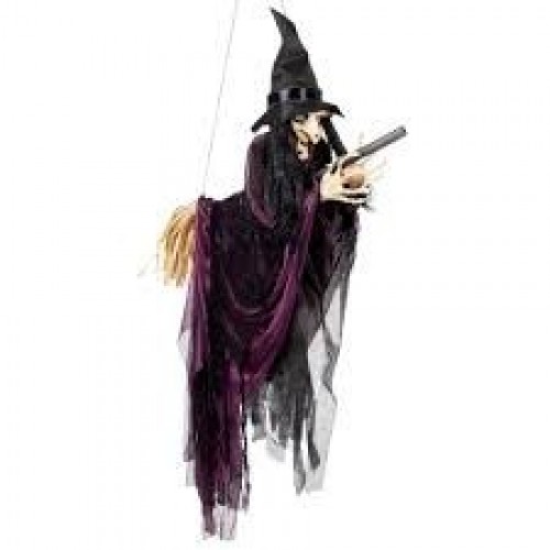COLGANTE BRUJA NEGRO/VIOLETA 65CM