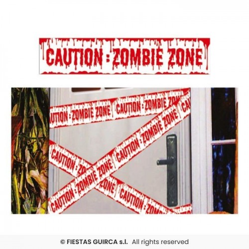 CINTA CAUTION ZOMBIE ZONE 6MT