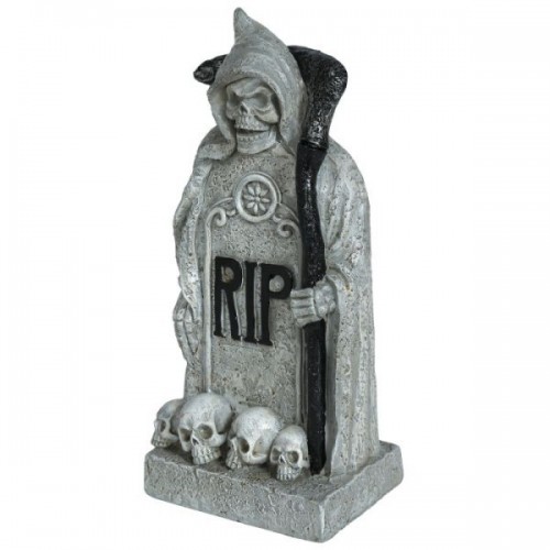 LAPIDA CON MUERTE POLIRESINA 19X10CM