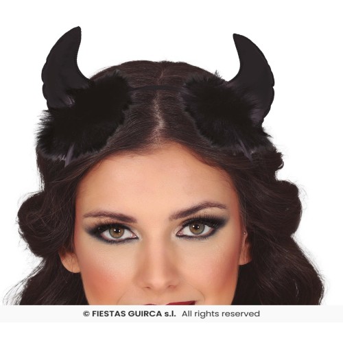 DIADEMA CUERNOS DIABLO CON BOA