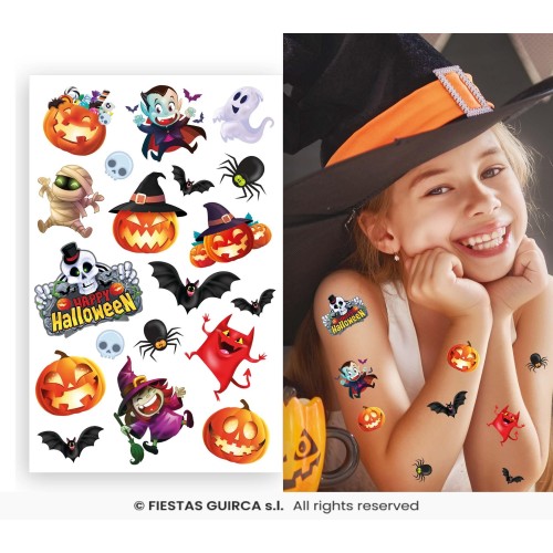 TATUAJES HALLOWEEN DIVERTIDOS COLOR