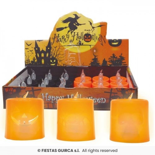 VELAS C/LUZ NARANJA O NEGRO 4,5X4,5CM