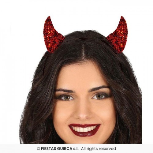DIADEMA CUERNOS GLITTER DIABLO