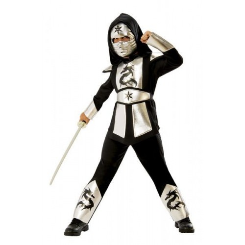 DISFRAZ 8A10AÑOS NINJA DRAGON PLATA