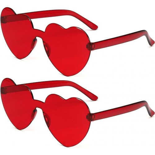   GAFAS FORMA CORAZON ROJAS