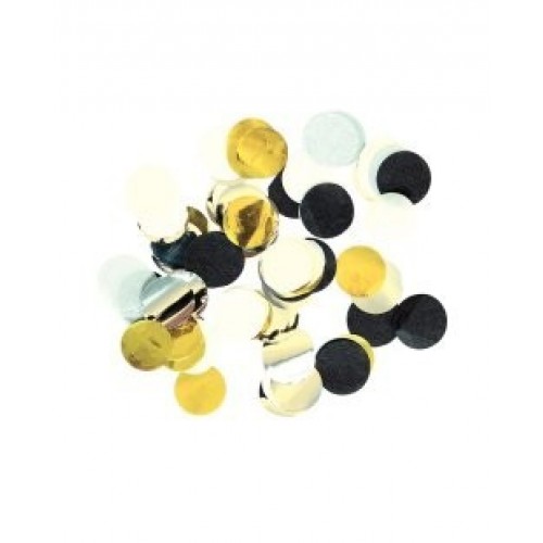 CONFETI PAPEL/METAL ORO/NEGR/PLATA 15G