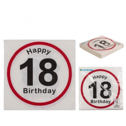 20 SERVILLETAS 18 CUMPLEAÑOS 33CM