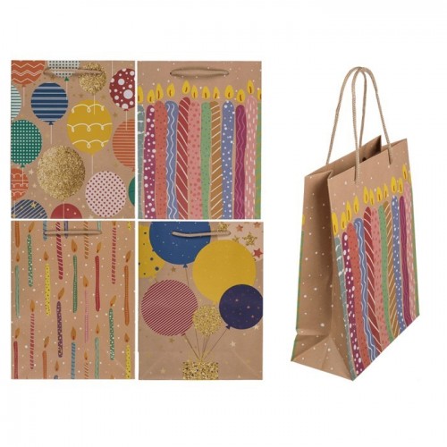 BOLSA REGALO GLOBOS VELAS 18X23CM
