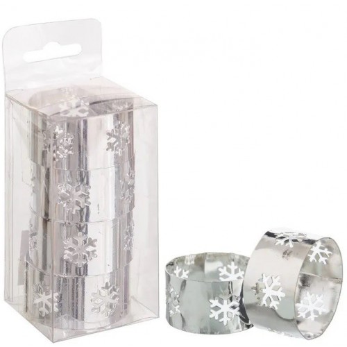 "4 SERVILLETEROS METAL PLATA