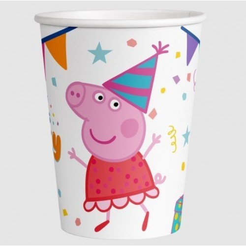   8 VASOS CARTON PEPPA PIG 200ML