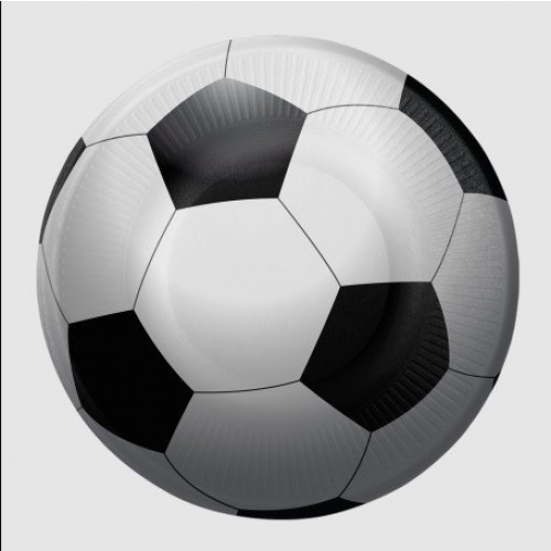   8 PLATOS CARTON FUTBOL 18CM