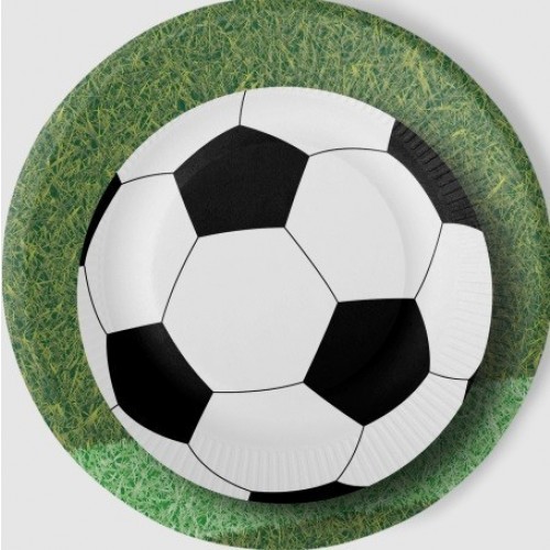  8 PLATOS CARTON FUTBOL 23CM