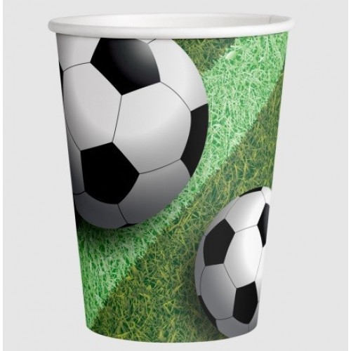   8 VASOS CARTON FUTBOL 250ML
