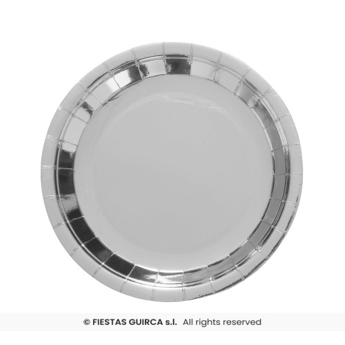   6 PLATOS METAL PLATA 23CM