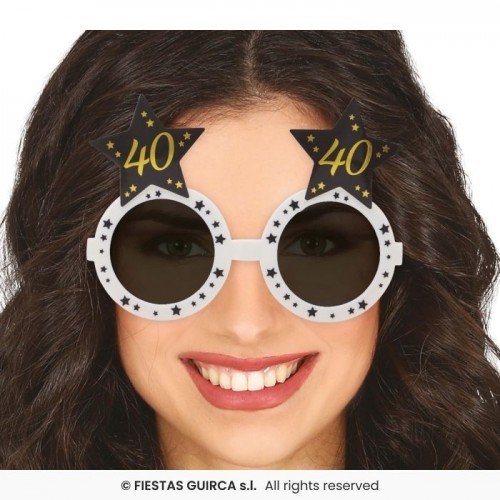 GAFAS BLANCA CON ESTRELLA 40 AÑOS