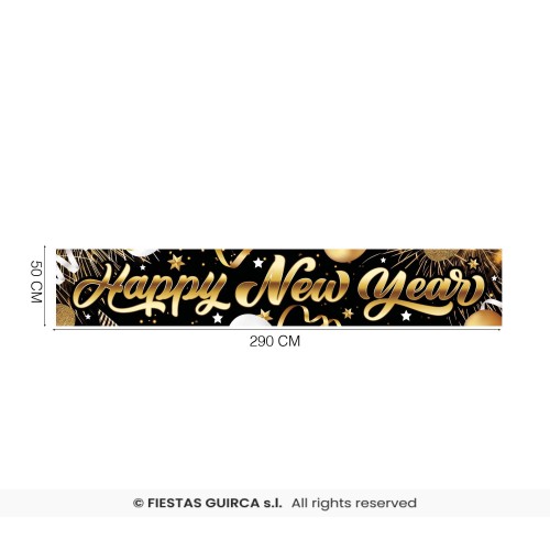   LETRERO TELA HAPPY NEW YEAR 50X290