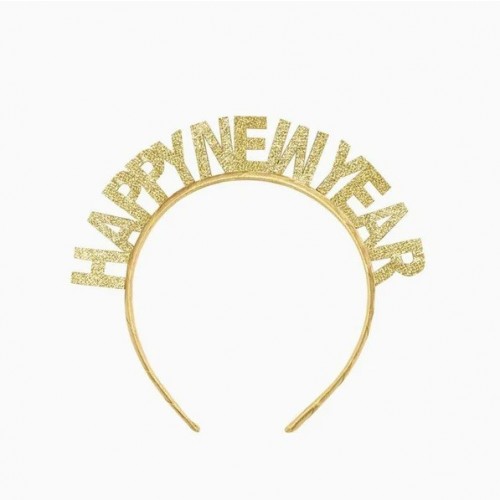 DIADEMA METAL ORO HAPPY NEW YEAR
