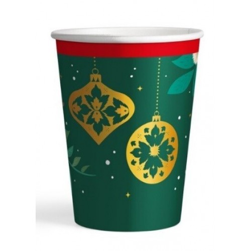   6 VASOS VERDE PASCUA NAVIDAD 270CC