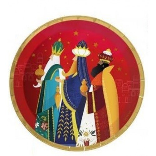 8 PLATOS REYES MAGOS 17CM