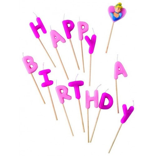 VELA FELIZ CUMPLEAÑO PRINCESAS ROSA