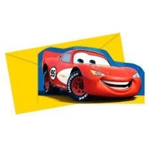 6 INVITACION C/SOBRE CARS RACING
