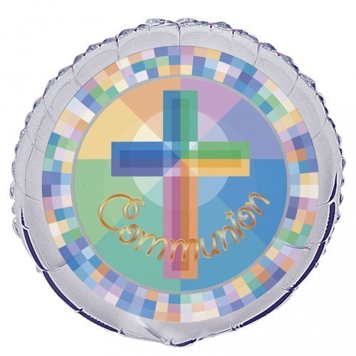 GLOBO HELIO COMUNION CRUZ MULTICOLOR