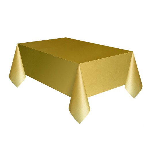   MANTEL PLASTICO ORO 137X274CM