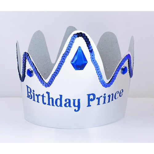 $CORONA LENTEJUELA AZUL BIRTHDAY PRINCE