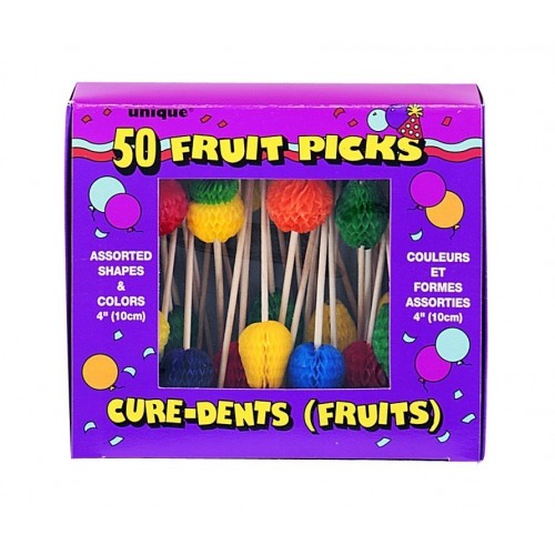 CAJA 50/U PINCHO FRUTA SURT 10CM