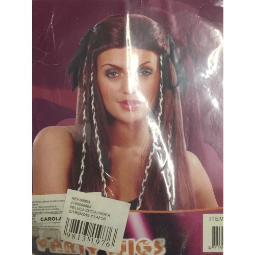 PELUCA CHICA PIRATA C/TRENZAS Y LAZOS